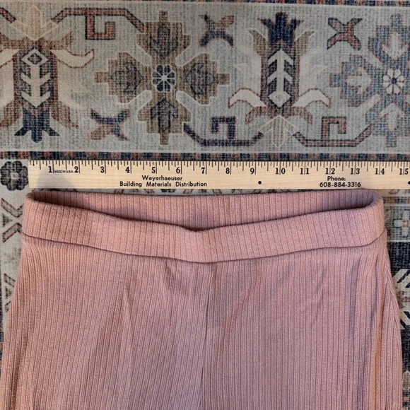 Old Navy High-Waisted Rib-Knit Split Flare Pink Lounge Pants Medium 31” Inseam - Picture 9 of 11